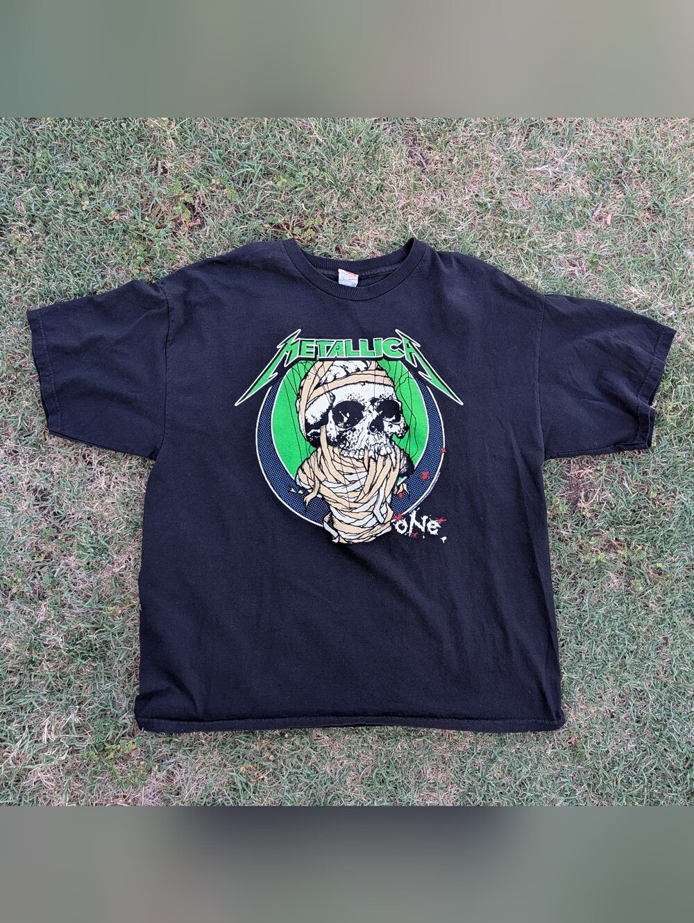 Vintage Metallica Shirt 2XL Black Pushead ONE Mummy Skull Band Tee AAA Alstyle